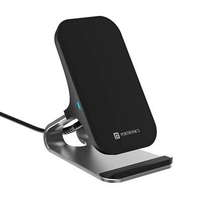 Portronics Freedom 15 Plus 15W Desktop Wireless Charger + Mobile Stand with Dual Coil, Aluminum Alloy, 4 Charging Modes, 1 Portronics Freedom 15 Plus 15W Desktop Wireless Charger + Mobile Stand with Dual Coil, Aluminum Alloy, 4 Charging Modes, 1