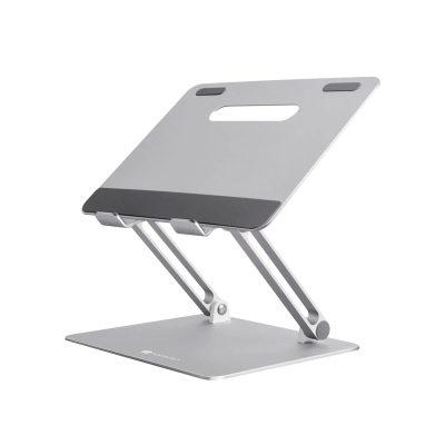 Portronics My Buddy K3 Portable Laptop Tabletop Stand I Foldable & Adjustable for Laptops Up to 39.624 Cm (15.6 Inches), (Silver) silver