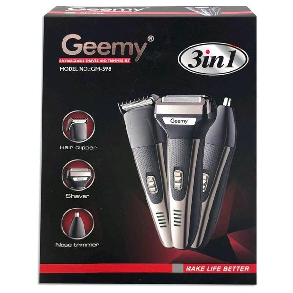 Geemy 3 in 1 Trimmer - Grooming Kit GM-598 aeroblue