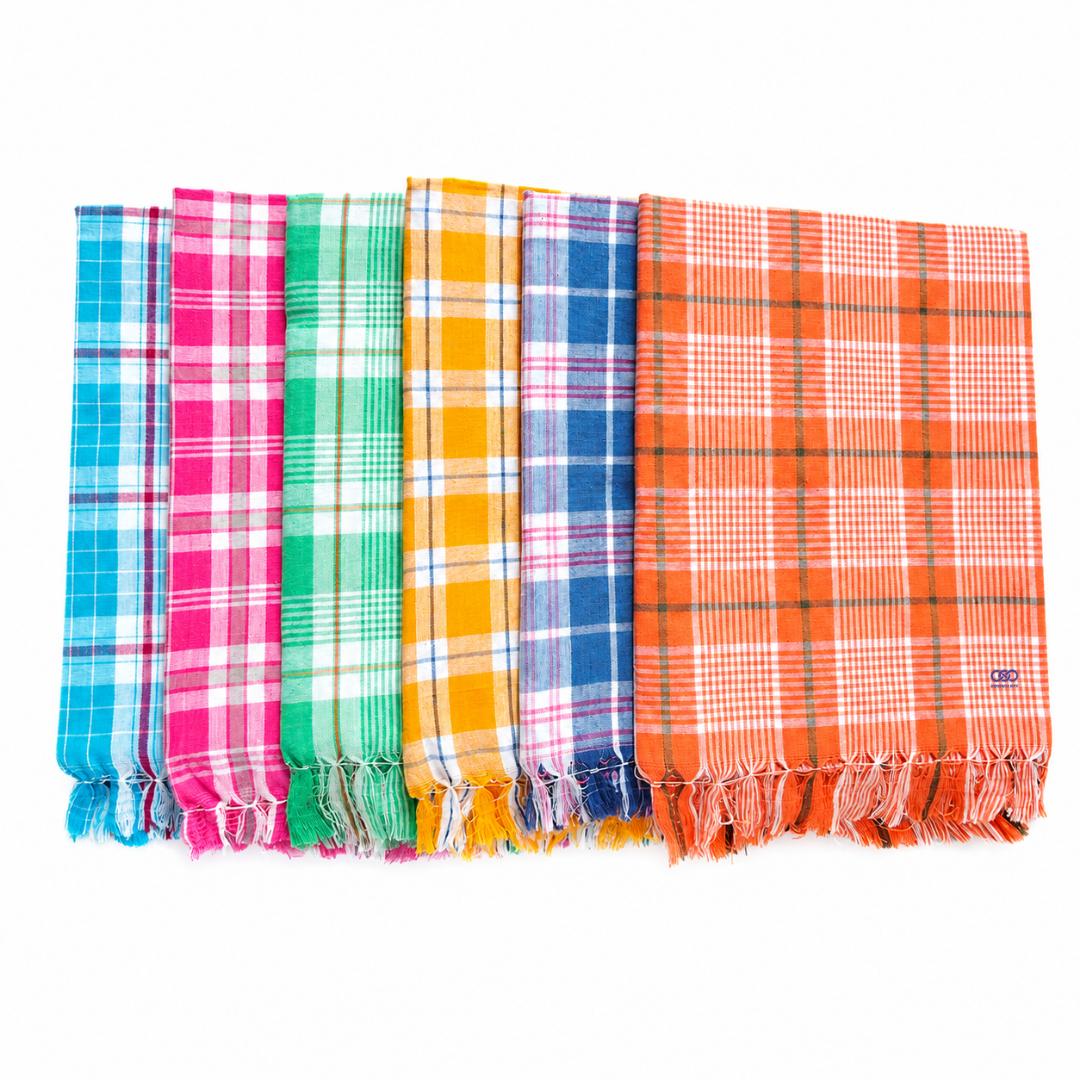 Bright Checks Comfort Towels( Pack of 2 ) brightred Free Size