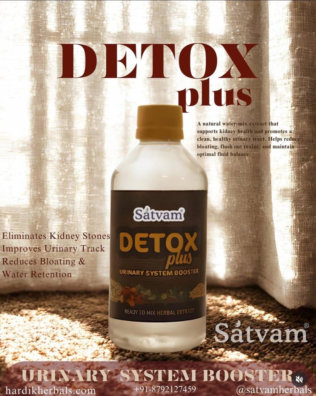 satvam detox plus urinary system booster ready to mix herbal extract 250ml