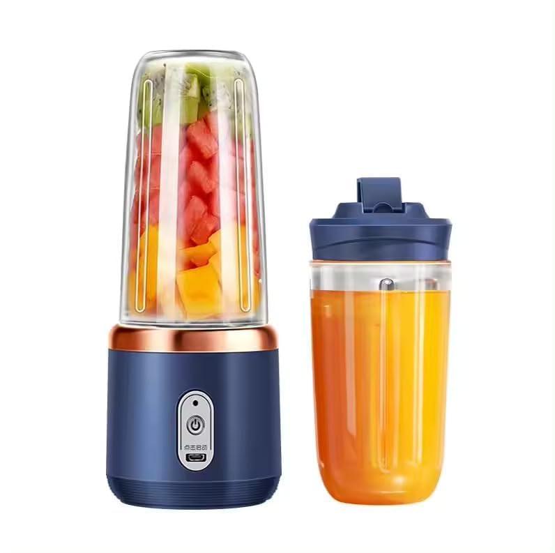 Portable Blender Electric Juicers Fruit Mixers USB Rechargeable Smoothie Mini Personal Juicer 6 Blades 3Gears With 1500 Mah Rechargeable Battery-Smoothie Blender abbey