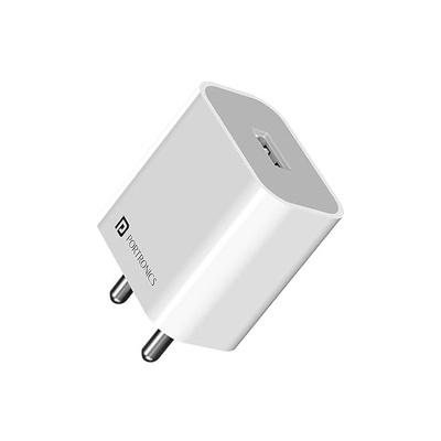 Portronics Adapto 12 M 2.4A 12W Fast Wall Charger with 1M Type C Charging Cable for iPhone 11/Xs/XS Max/XR/X/8/7/6/Plus, iPad Portronics Adapto 12 M 2.4A 12W Fast Wall Charger with 1M Type C Charging Cable for iPhone 11/Xs/XS Max/XR/X/8/7/6/Plus, iPad