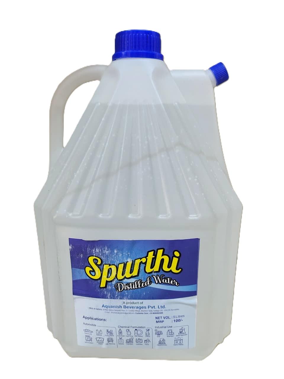 spurthi distilled water can 5l