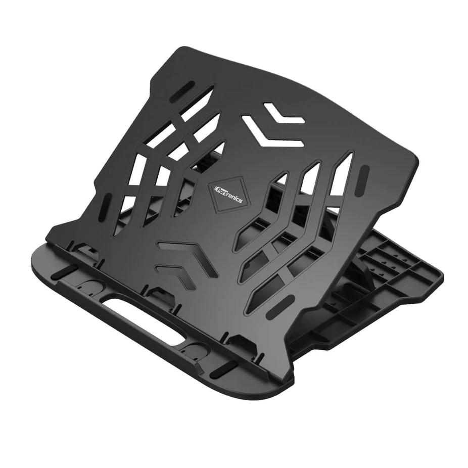 Portronics My Buddy Hexa 22 Adjustable Tabletop Laptop Stand with Mobile Holder Ventilated Portable Foldable Compatible for 15.6 inch Laptops MacBook Notebook with 360Ã‚Â° Rotation Base (Black) black