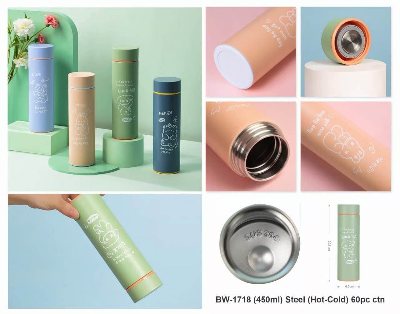 BPA Free Hot & Cold Water Bottle for Kids Stainless Steel Insulated Thermos (BW-1718) (Assored Color)