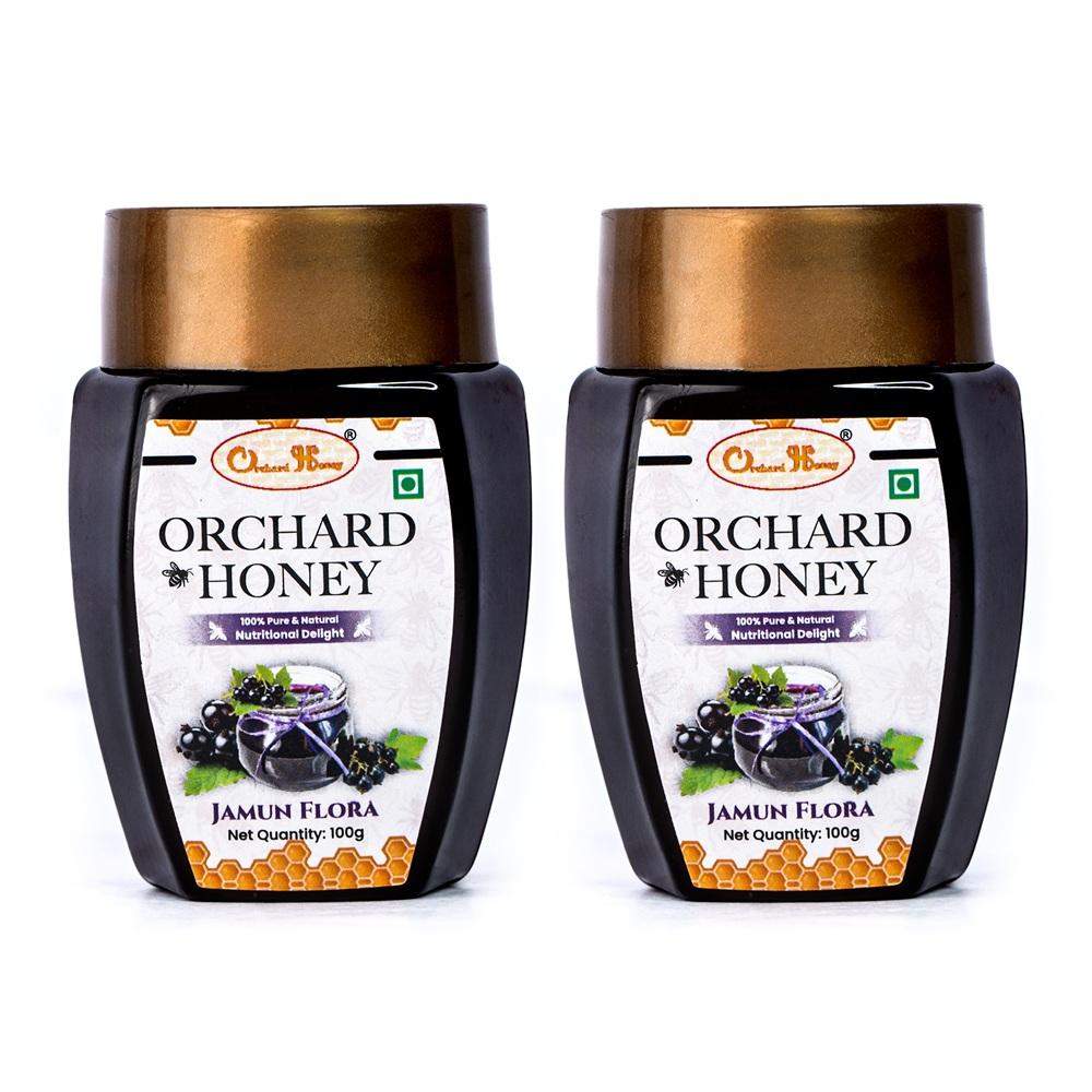 orchard honey jamun flora unprocessed honey 100 pure and natural honey rich in nutrients boosts immunity original bee honey 1000 100gm pack of 2