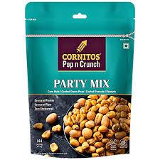 cornitos party mix salted peanuts corn nuts and coated green peas 200 g
