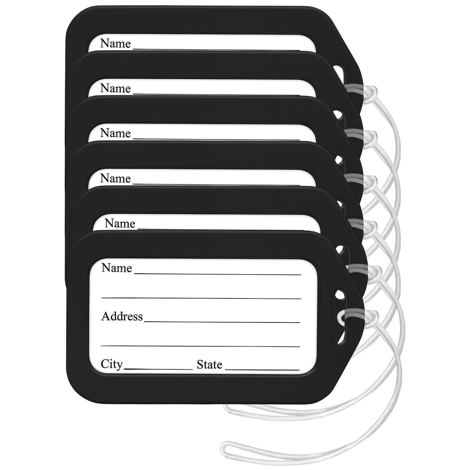 Panchhi Store Pack of 6 Luggage Tags for Suitcases, Travel Bags & Easy Bag Identification – Travel Accessories (Black) Panchhi Store Pack of 6 Luggage Tags for Suitcases, Travel Bags & Easy Bag Identification – Travel Accessories (Black)