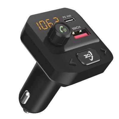 Portronics Auto 10 Plus Car Bluetooth Receiver with Hands-Free Calling & Music, 3D Surround Sound, 30W Type-C PD, 18W USB Portronics Auto 10 Plus Car Bluetooth Receiver with Hands-Free Calling & Music, 3D Surround Sound, 30W Type-C PD, 18W USB