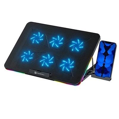Portronics My Buddy Air Cooling Pad Laptop Stand with 6 Cooling Fans, RGB Lights, 7 Adjustable Heights, Mobile Stand for Upto 17 Inches Laptop (Black) black