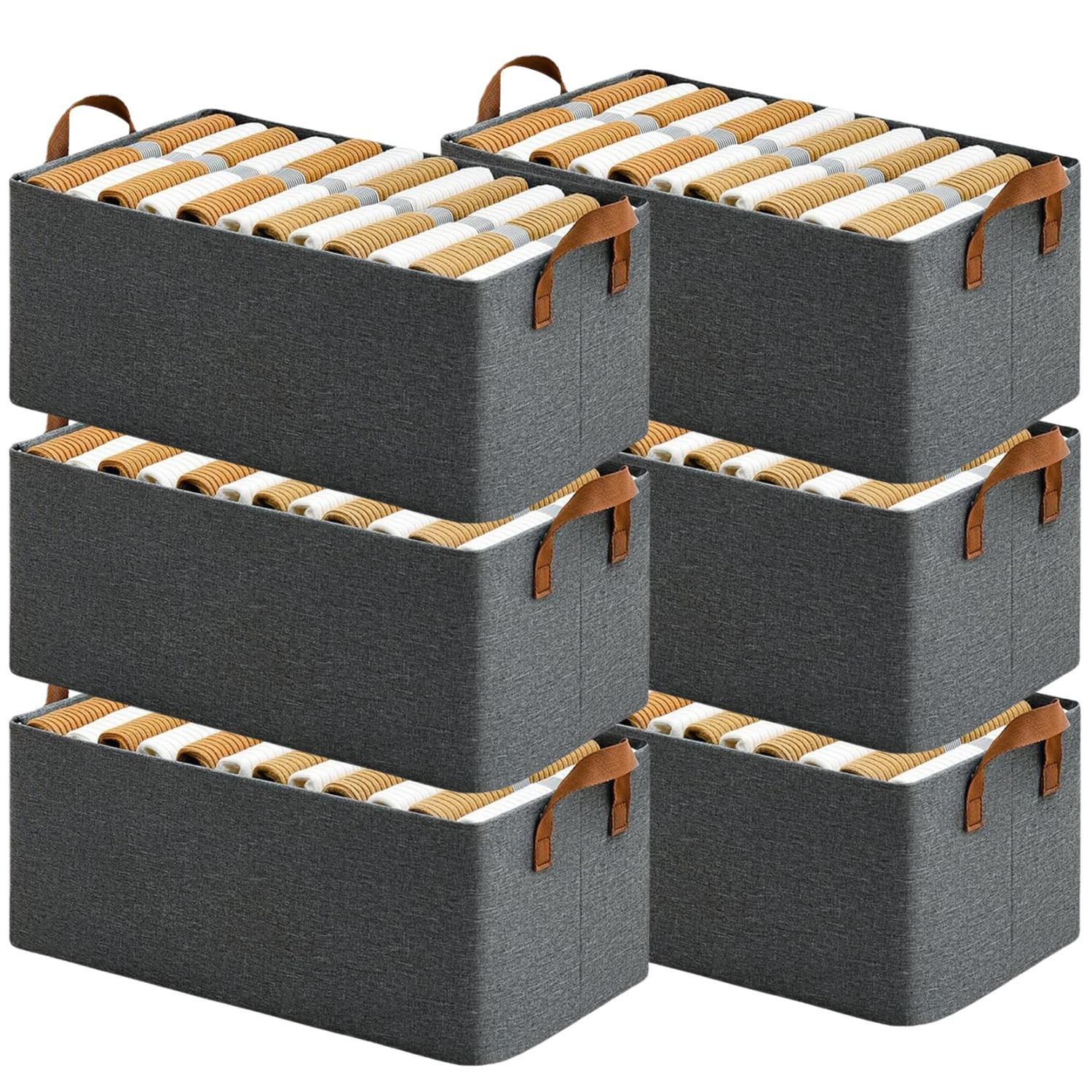 Wardrobe Organizer for Clothes with Metal Frame Rectangle Storage Baskets for Clothing Fabric Storage Box with Handles Shelf Basket for Wardrobe Organizer for Clothes with Metal Frame Rectangle Storage Baskets for Clothing Fabric Storage Box with Handles Shelf Basket for