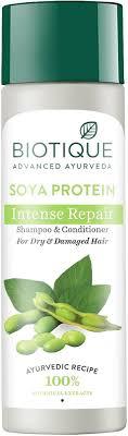 biotique soya protein intense repair shampoo and conditioner for dry and damaged hair 120 ml
