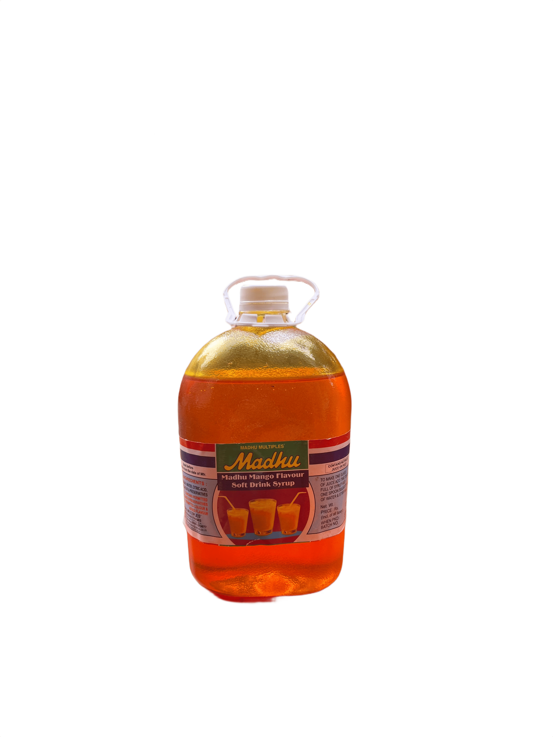 madhu mango flavour soft drink syrup 1litre