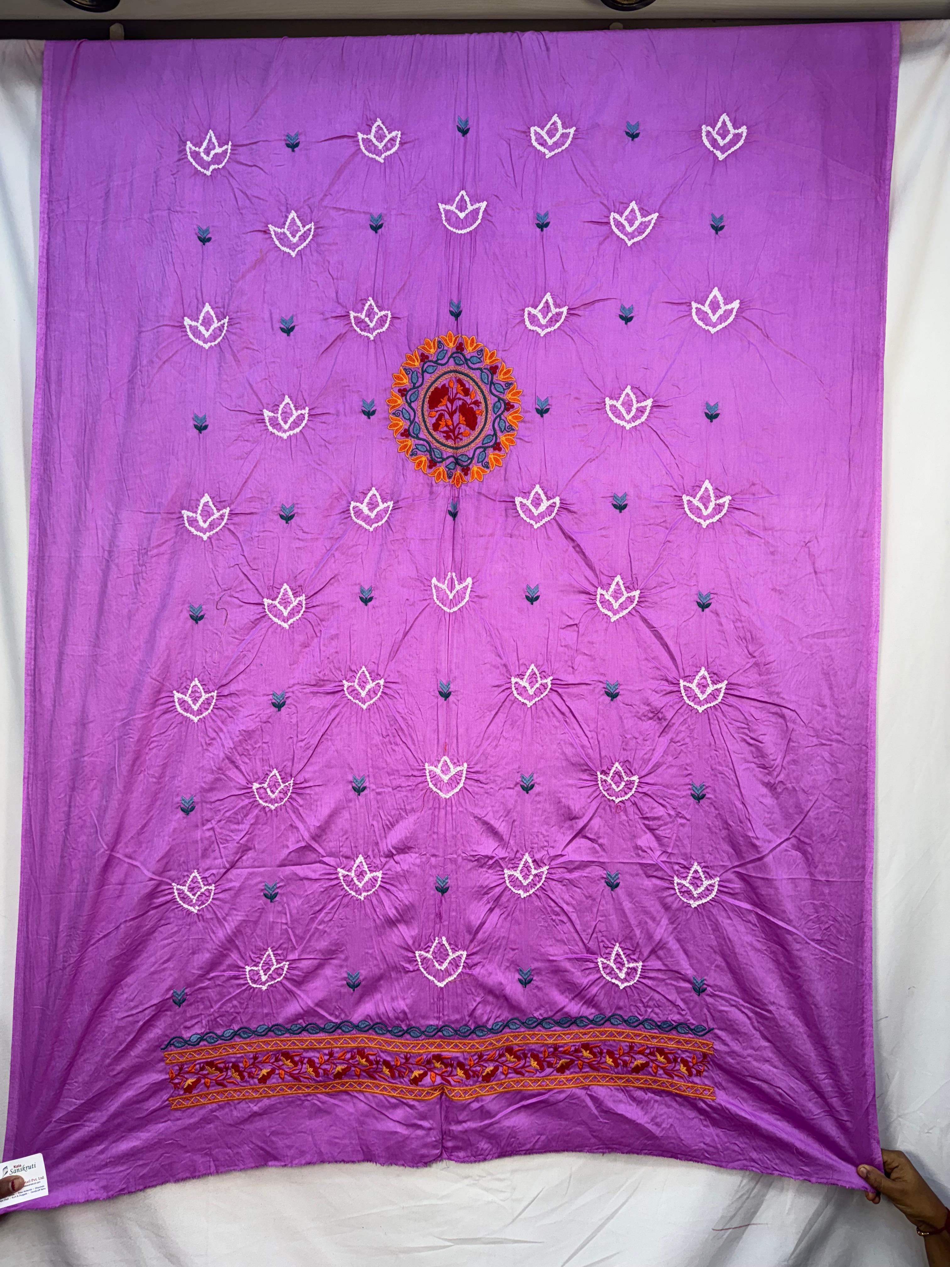 Kala Sanskruti All Over Pink Color Cotton Bandhani Kurti Material 3 M Elegant Traditional Kurti Cotton Satin Fabric for Women pink Unstitched