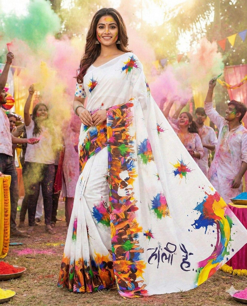holi saree for women