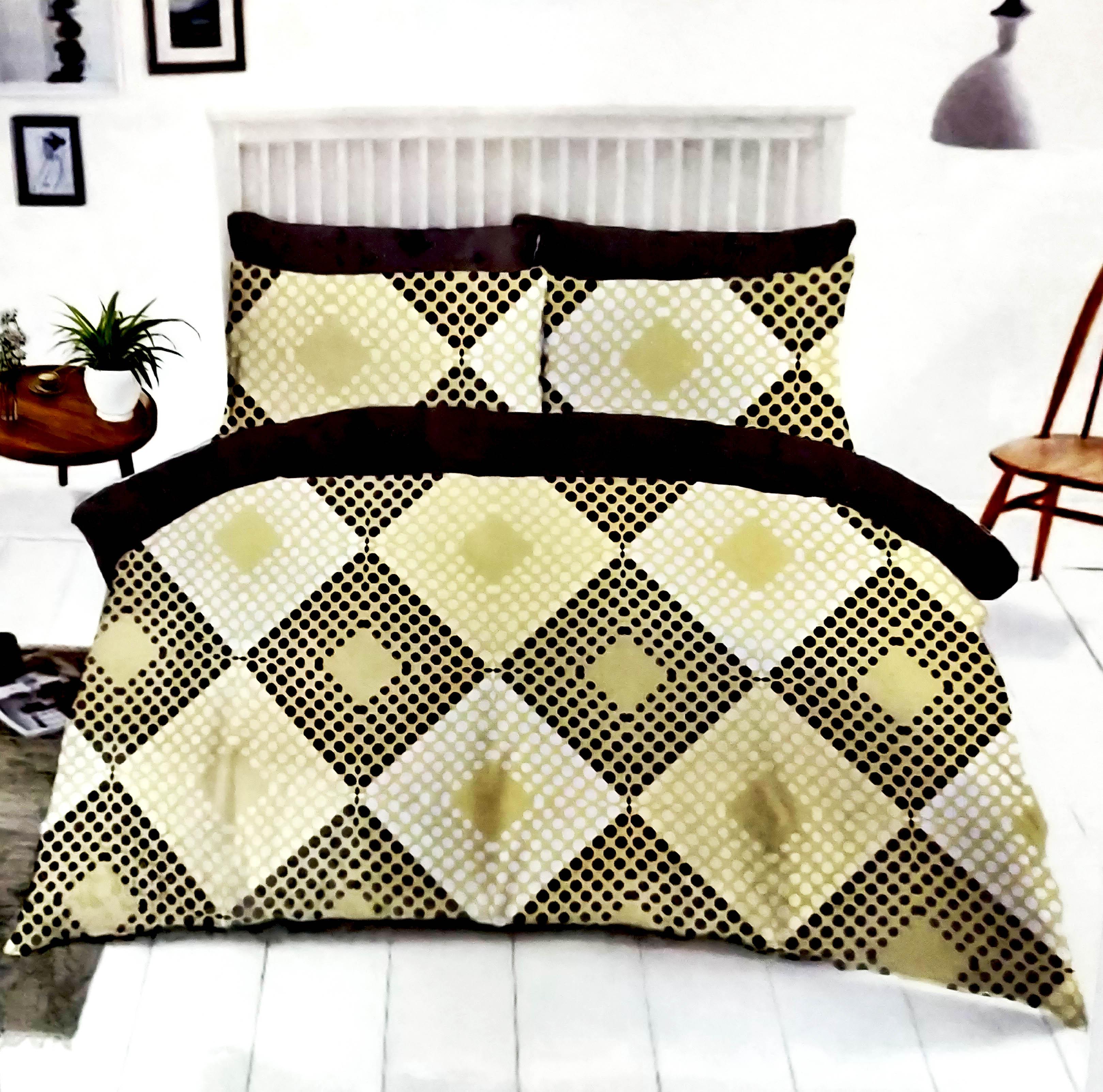 Omkar by R3 Inc. Cotton Blend 250 TC Printed Multicolor King size Double Bedsheet with 2 Pillow Covers – 108 X 108 Inches (9 x 9 Feet)(Multicolor Khaki Polka) khaki