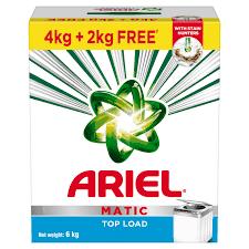 ariel matic top load detergent washing powder 4 kg get 2 kg free 