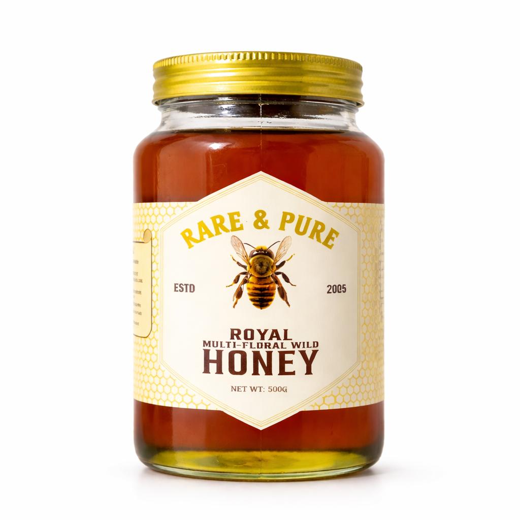ahil outlets royal wild multi floral forest honey pure raw natural and unprocessed honey organic wild honey from apis cerana indica bees immunity booster antioxidant rich no added sugar 500g 