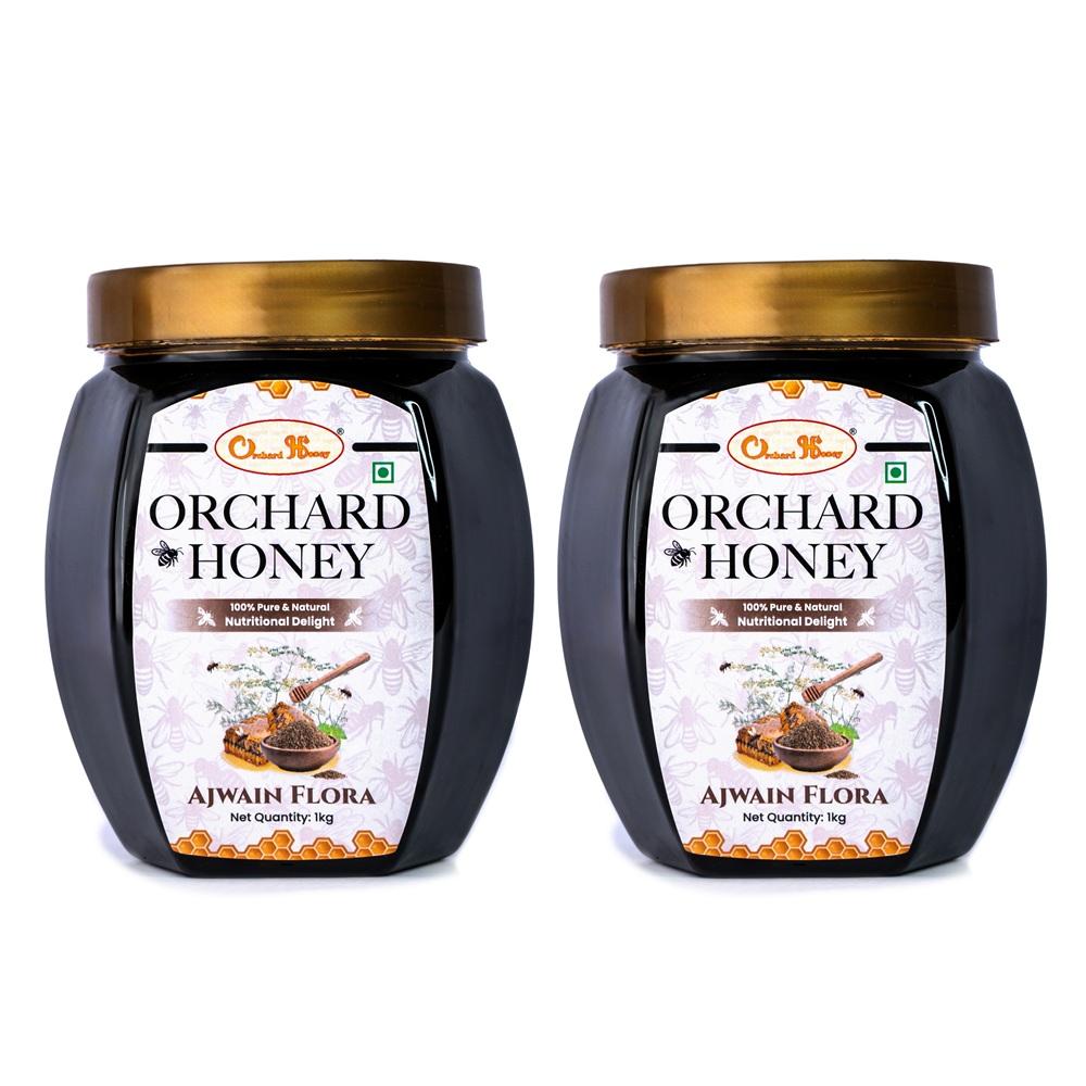 orchard honey ajwain flora unprocessed honey 100 pure and natural honey rich in nutrients boosts immunity original bee honey 1 1 kg pack of 2