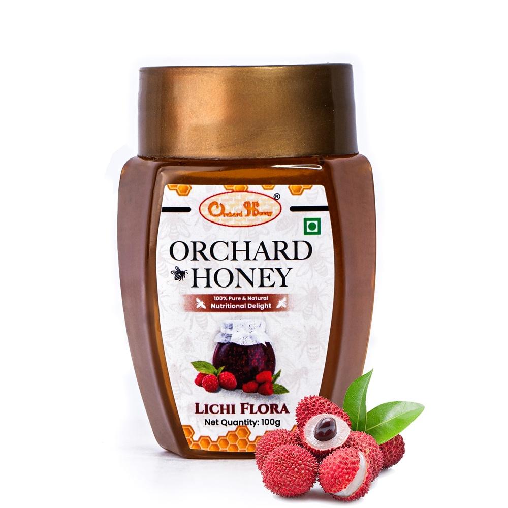 orchard honey litchi flora unprocessed honey 100 pure and natural honey rich in nutrients boosts immunity original bee honey 100gm 