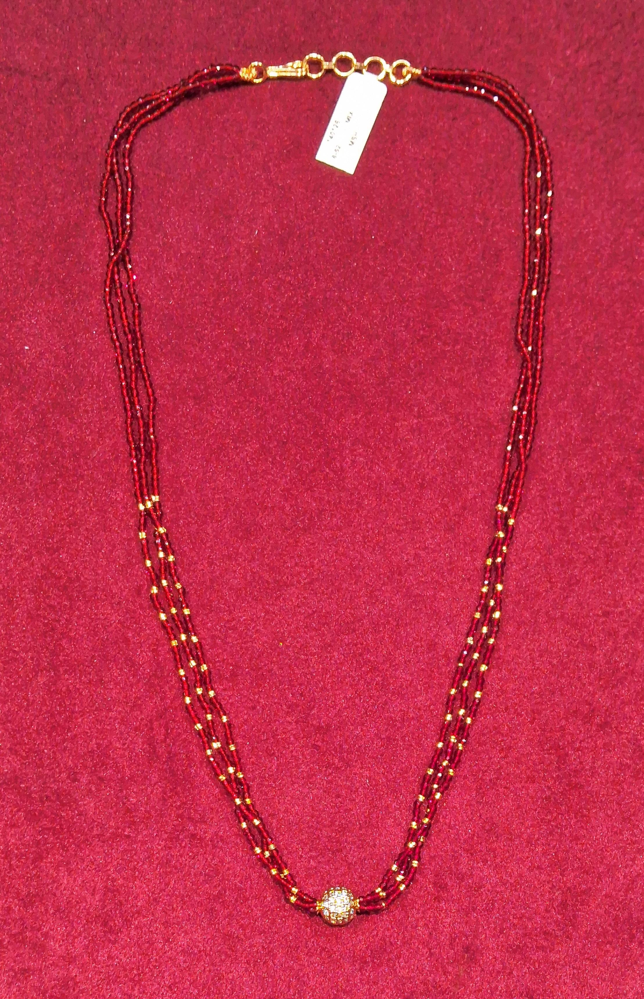 CHAIN CRYSTAL-RED gold Free Size