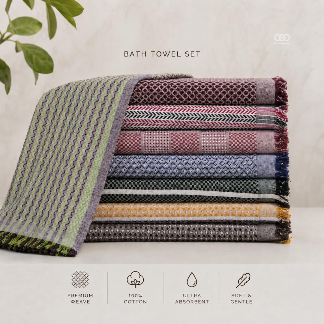 Royal Weave Towels ( Pack of 6 ) green Free Size