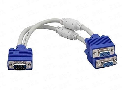 VGA Splitter Cable - 1 Computer to Dual 2 Monitor Video Y Splitter, 15 Pin VGA Male to Female VGA Splitter Cable - 1 Computer to Dual 2 Monitor Video Y Splitter, 15 Pin VGA Male to Female
