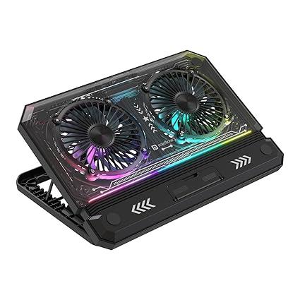 Portronics My Buddy Air 5 Laptop Cooling Pad with Dual Cooling Fans (Black) black