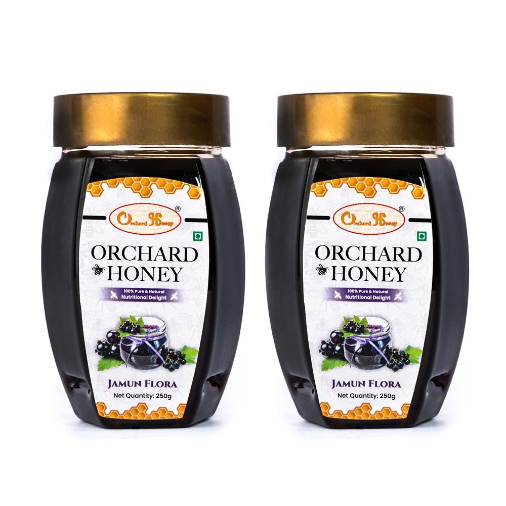 orchard honey jamun flora unprocessed honey 100 pure and natural honey rich in nutrients boosts immunity original bee honey 250 250gm pack of 2