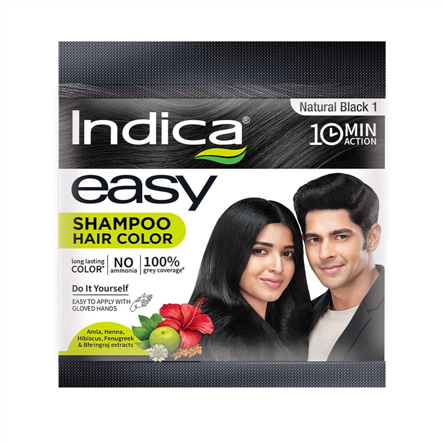 INDICA EASY 1 NATURAL BLACK SHAMPOO HAIR COLOR black