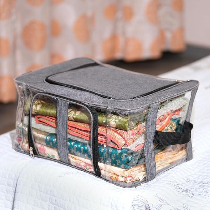 Panchhi Store Storage Box and Organiser 31 Liter Cloth Storage Organiser Moisture Proof Wardrobe Organizer for Storage with Zipper and Panchhi Store Storage Box and Organiser 31 Liter Cloth Storage Organiser Moisture Proof Wardrobe Organizer for Storage with Zipper and