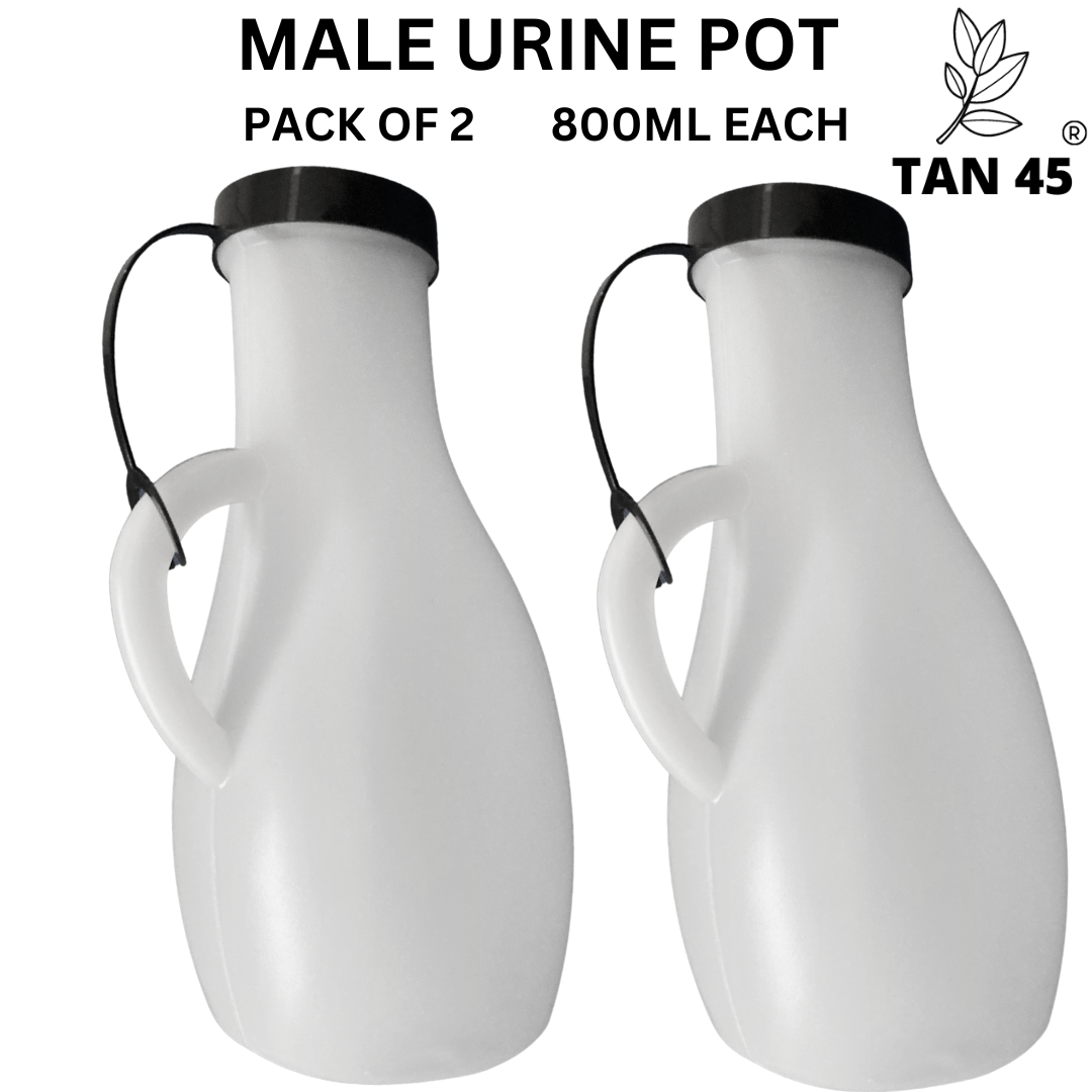Urine Pot for Men Toilet, Urinal Collector For Adults With Lid Pack Of 2 800ml Each