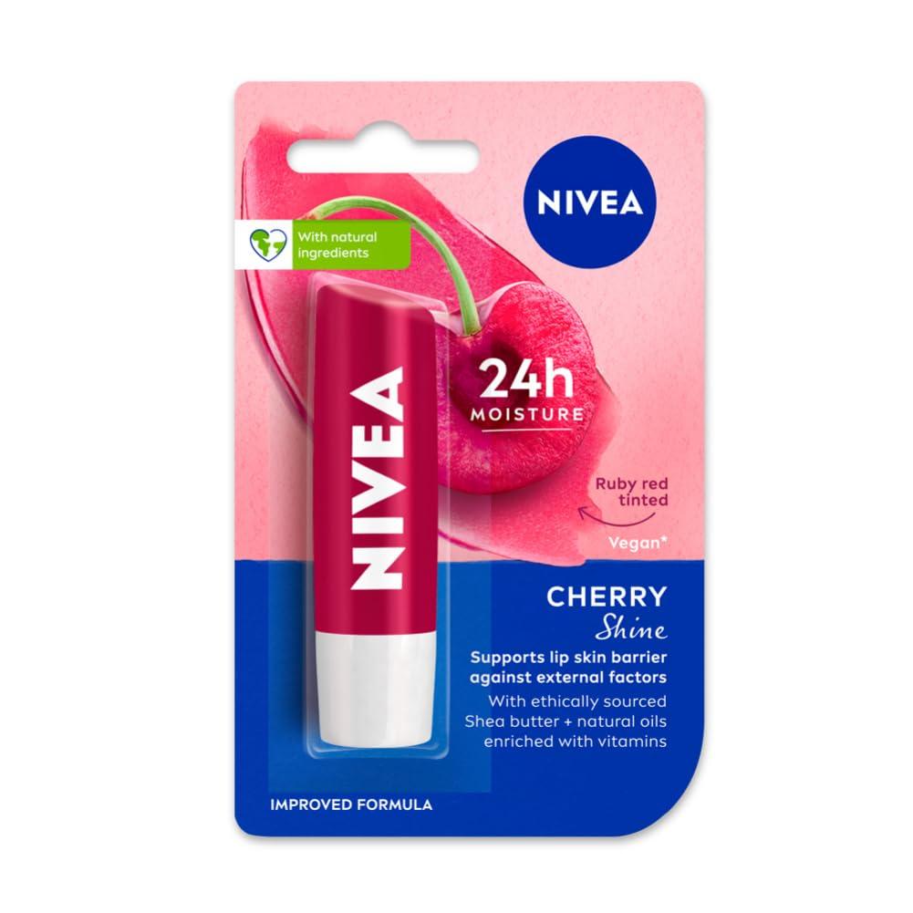 nivea cherry shine lip balm 4 8 gms
