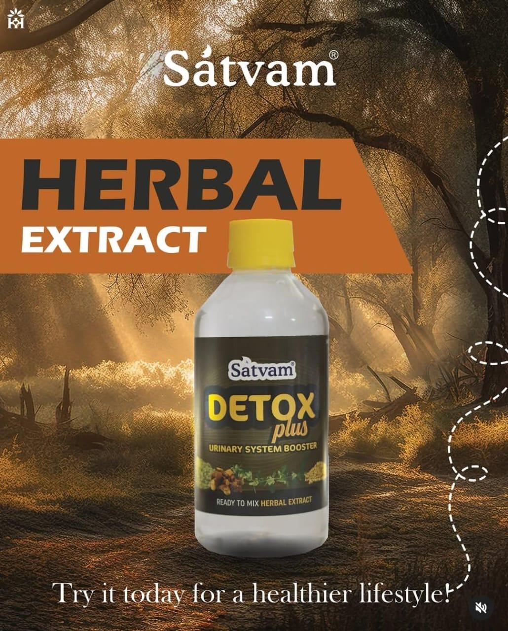 satvam detox plus urinary system booster ready to mix herbal extract 330ml