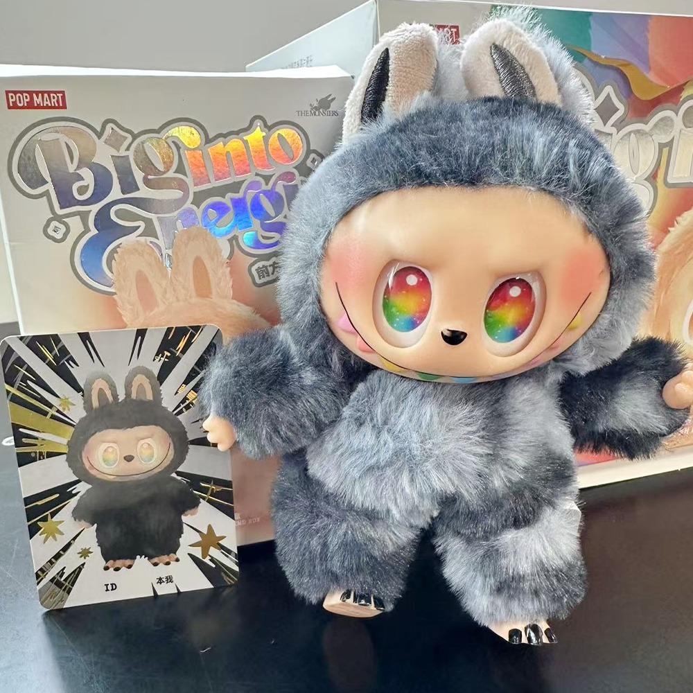 Labubu Plush Character Doll, Collectible Action Figure, Rainbow Eyes Design Random Color Design blushpink