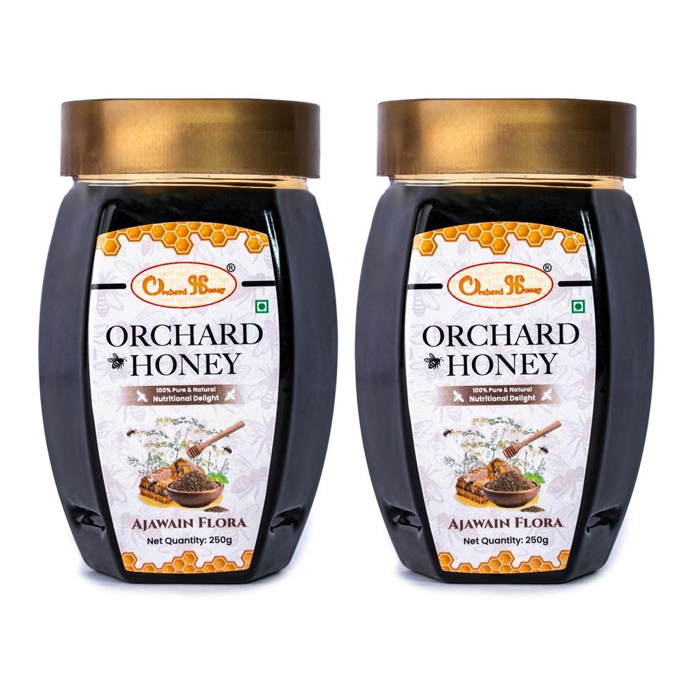 orchard honey ajwain flora unprocessed honey 100 pure and natural honey rich in nutrients boosts immunity original bee honey 250 250gm pack of 2