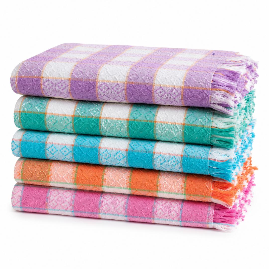 Colour Fiesta Towels ( Pack of 6 ) lilywhite Free Size