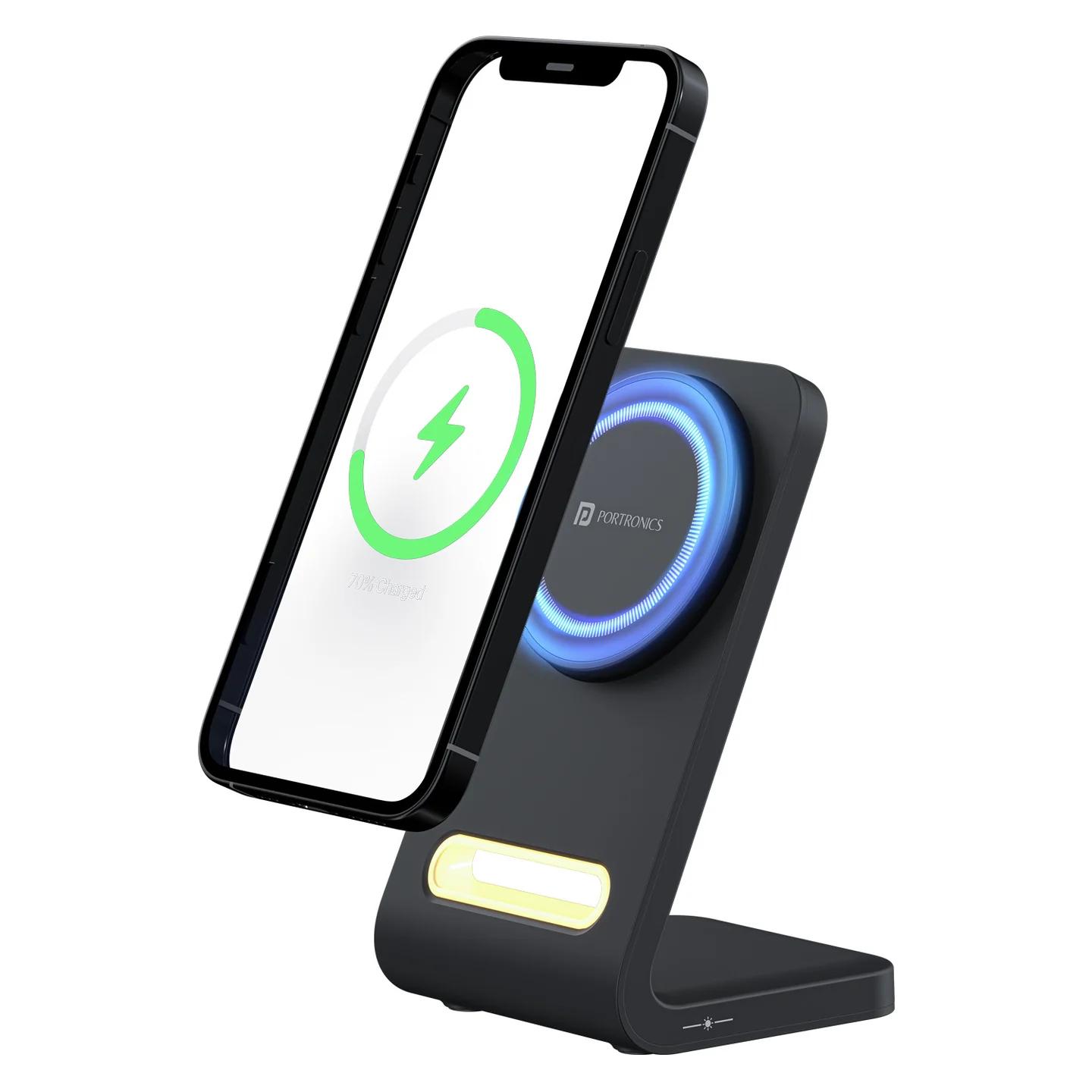 Portronics Flux 15W Qi2 Enabled Wireless Charger, iPhone 15/15 Plus/15 Pro/15 Pro Max (Black) Portronics Flux 15W Qi2 Enabled Wireless Charger, iPhone 15/15 Plus/15 Pro/15 Pro Max (Black)