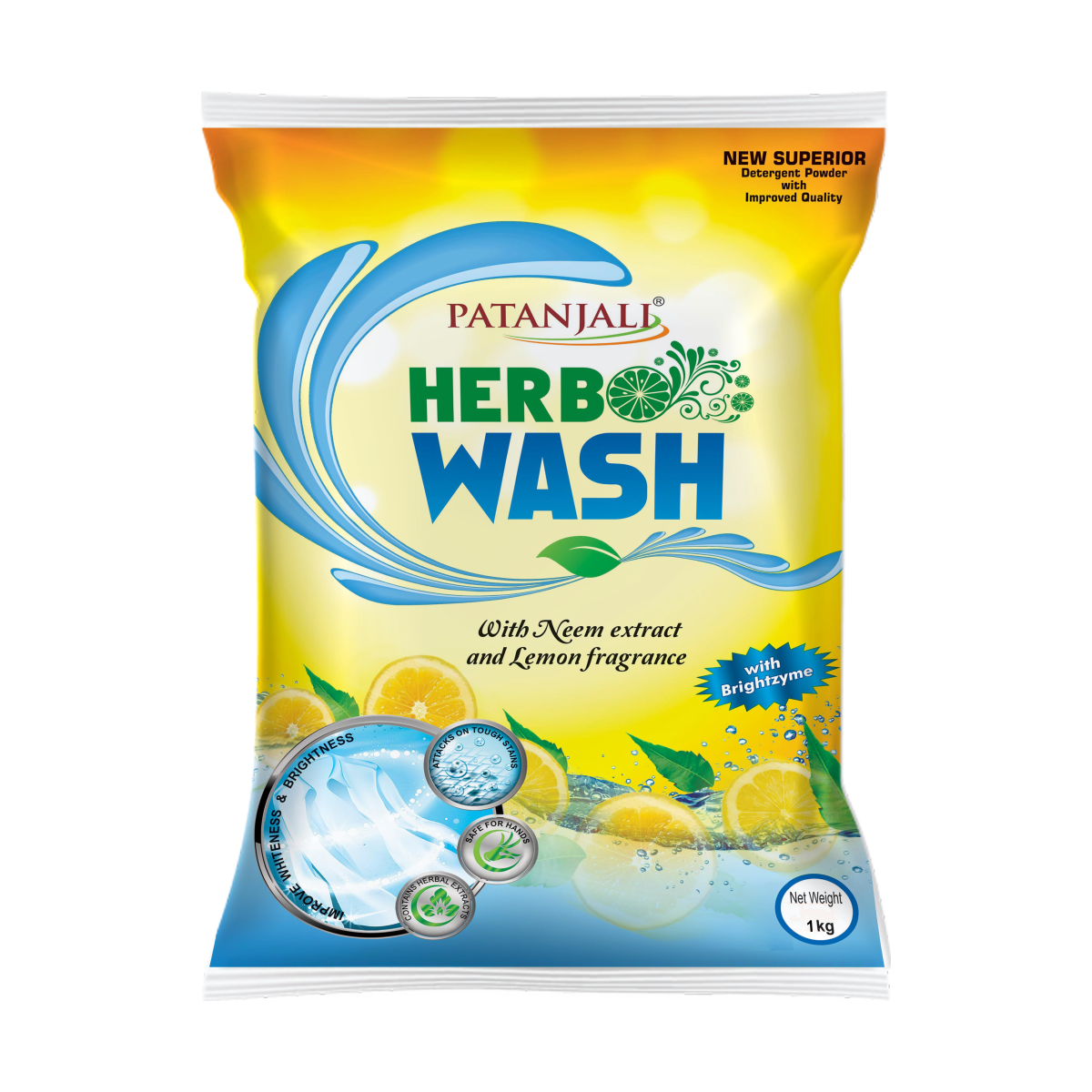 patanjali herbo wash superior detergent powder 1kg