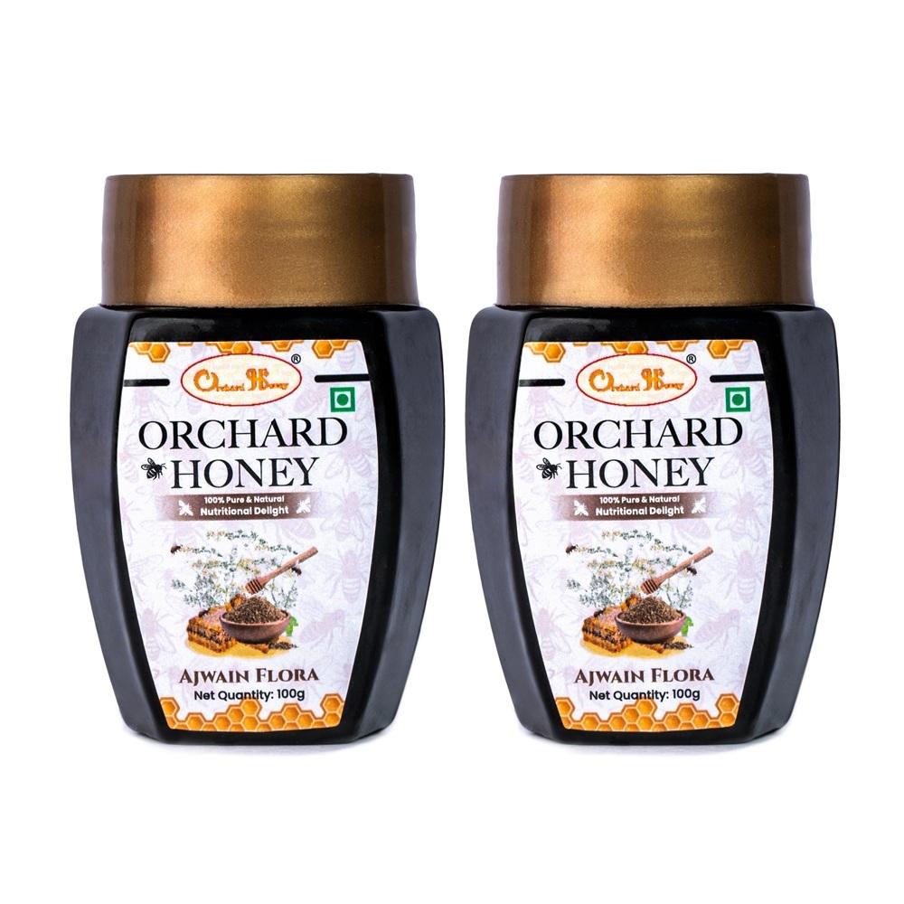 orchard honey ajwain flora unprocessed honey 100 pure and natural honey rich in nutrients boosts immunity original bee honey 100 100gm pack of 2