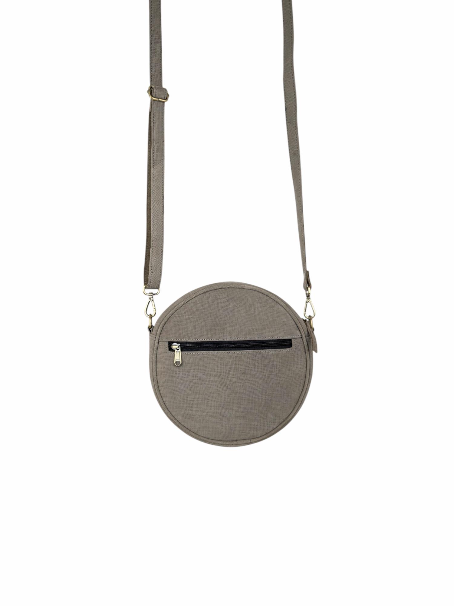 Ladies Sling Bag Round Grey Color