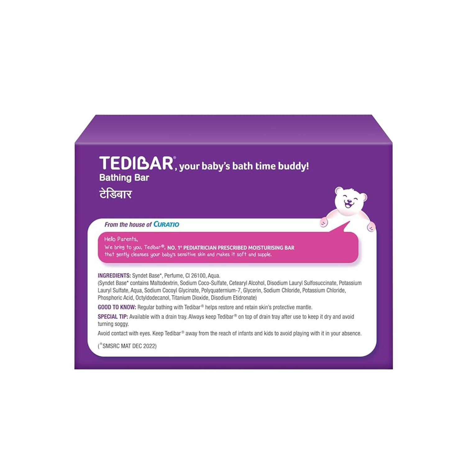 Tedibar Baby Bathing Bar 75gm each (Pack of 3)