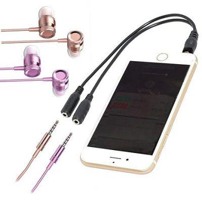 3.5mm Aux Jack 1 Male to 2 Female Stereo Headphone Earphone Jack Y Splitter Audio Jack Adapter Cable