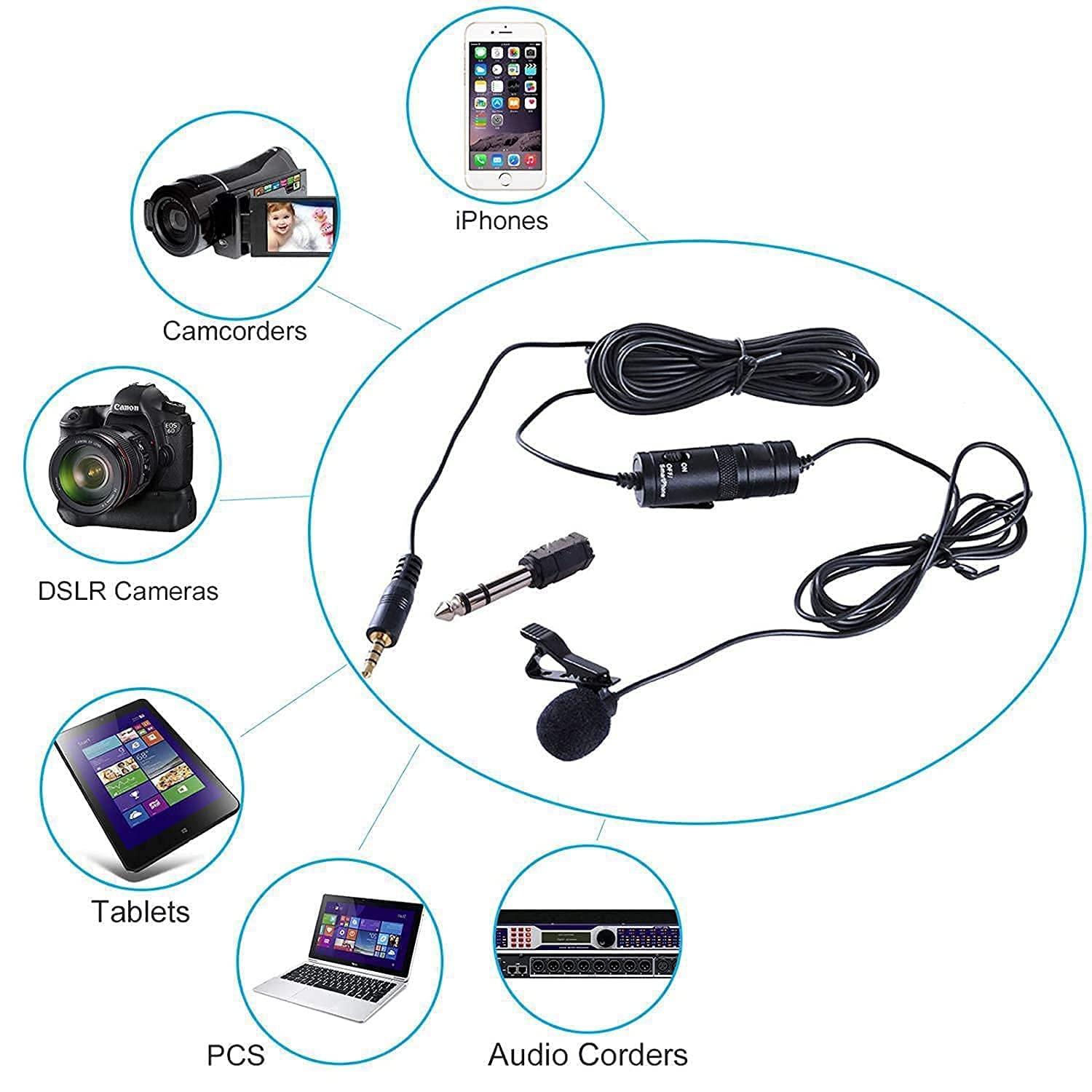 Boya Collar Mic | Auxiliary Omnidirectional Lavalier Condenser Microphone