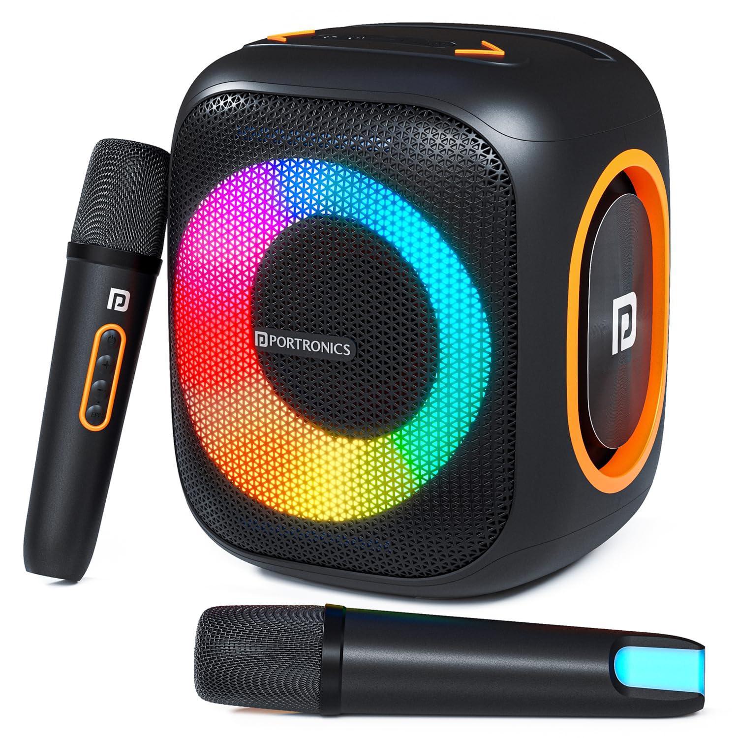 Portronics Dash 10 50W Wireless Bluetooth Party Speaker With Dual Wireless Karaoke Mic