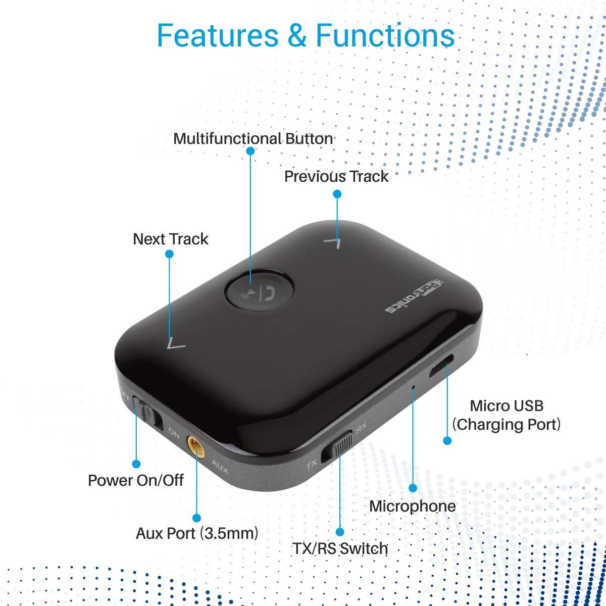 Portronics Auto 14 2-in-1 Bluetooth Transmitter & Receiver Adaptor