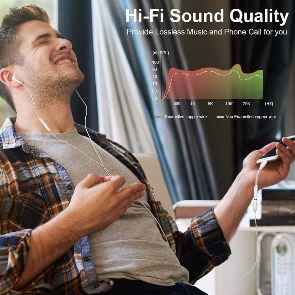 Jack Audio Adapter Lightning to 3.5 mm Headphone for iPhone - Compatible with iPhone 14, 13, 12, 11, X, XS, 8, 7