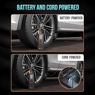 Portronics Vayu 4.0 Tyre Inflator with 2-in-1 Rechargeable & Corded Power, Preset Inflation Modes, Digital Display, Flashlight Torch, Auto Shut-Off, Air Pump Compressor for Car & Bike (Black)