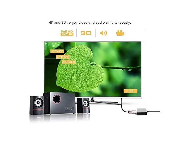 DisplayPort Male (DP) To 4K HDMI Female Adapter 1080 @ 60Hz Converter for PC/Laptop/Projector/HDTV (Black/White)